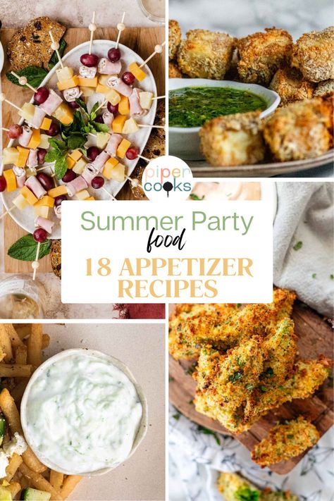 Beat the heat with these 18 delicious summer party appetizers! From refreshing dips to savory bites, impress your guests with easy-to-make crowd-pleasers. Perfect for backyard BBQs, pool parties, or any summer gathering. #SummerAppetizers #PartyFood #EasyRecipes Appetizer For Outside Party, Fresh Party Food, Appetizer For Cocktail Party, Party Pleasers Appetizers, Appetizers Outdoor Party, Party Pleasing Appetizers, Summer Garden Party Recipes, Summer Recipes Appetizers, Snacks For Party Finger Food Easy