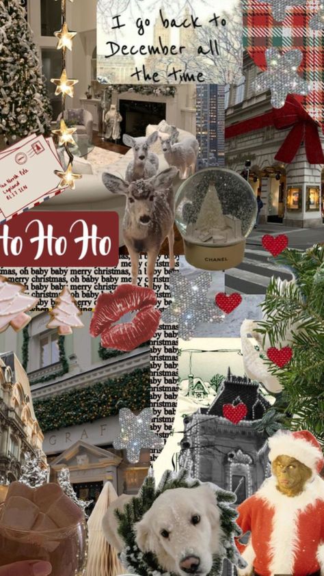 Winter backarounds! Christmas Shuffles, Christmas Aesthetic Collage, Christmas Collage Wallpaper, Xmas Collage, Christmas Backrounds, Christmas Collages, December Vibes, Seasonal Wallpaper, Winter Collage