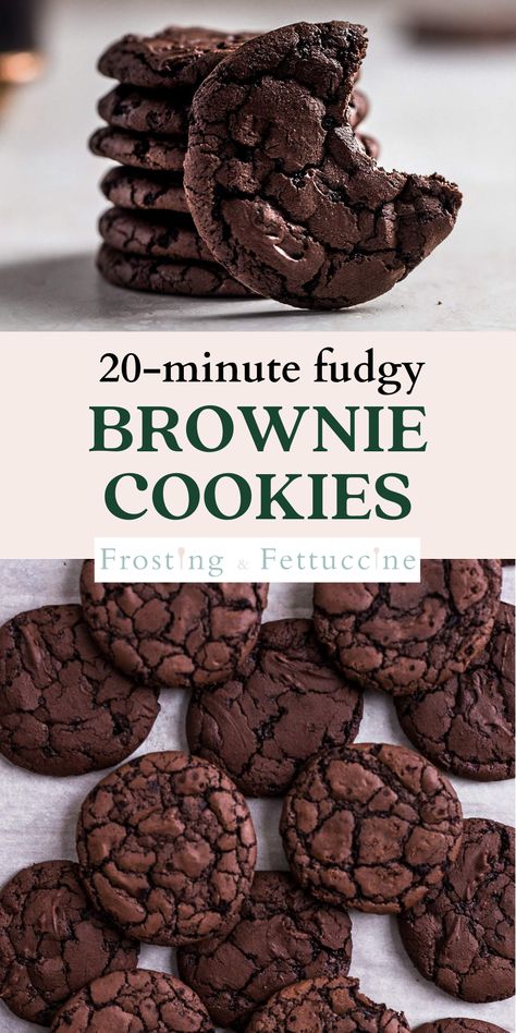 Fast Easy Cookies, Quick Cookies Easy, Quick Easy Baked Goods, Things To Make With Cocoa Powder, No Chocolate Dessert, Easy Simple Dessert Recipes, Easy Cookie Recipes 3 Ingredients, Fudgy Brownie Cookies, Kids Cookies Recipes