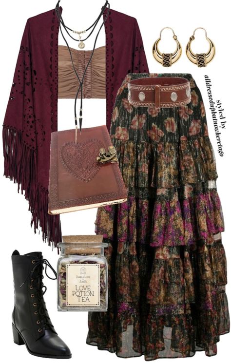 Everyday Viking Style, Fairycore Aesthetic Outfits Fall, Female Hipster Fashion, Bohemian Mystic Outfit, Indie Witch Aesthetic Outfit, Shawl Outfits Summer, Paisley Maxi Skirt, Stevie Nicks Summer Outfits, Boho Outfits Dress