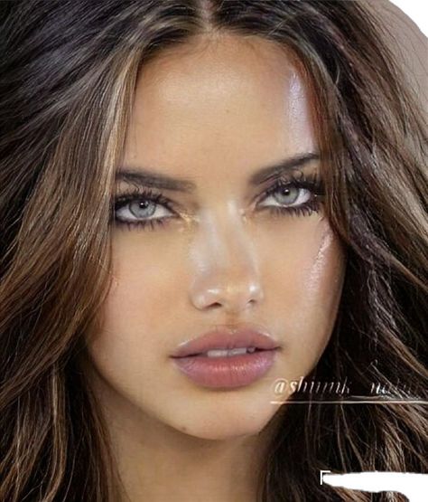 only the hair is edited <3 Adriana Lima Hair, Adrina Lima, Adriana Lima Makeup, Adriana Lima Style, Angels Beauty, Beauty Corner, Vs Models, Make Up Inspo, Angel Face