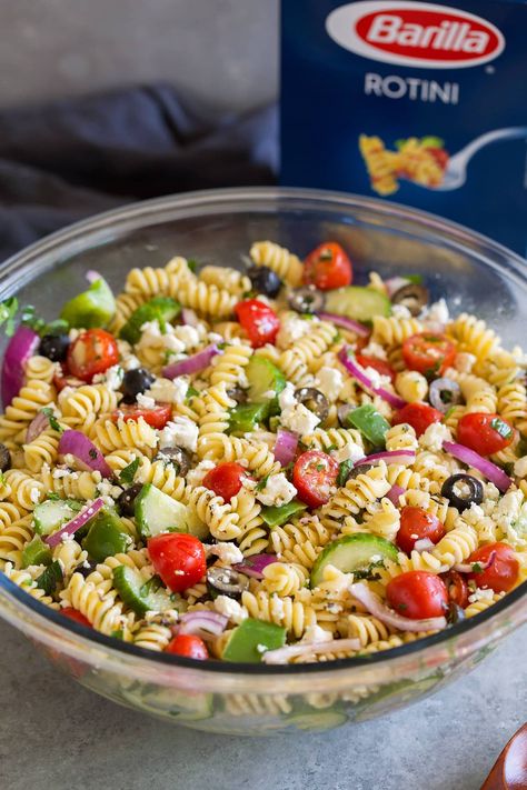 Suddenly Pasta Salad, Rotini Pasta Salad, Easy Italian Pasta Salad, Greek Pasta Salad Recipe, Italian Pasta Salad Recipe, Classic Pasta Salad, Resep Pasta, Greek Pasta Salad, Pasta Salad Ingredients