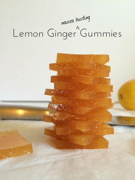 Ginger Cookies For Nausea, Ginger Root Recipes, Ginger Sweets, Ginger Gummies, Healthy Gummies, Ginger Chews, Gummies Recipe, Gelatin Recipes, Lemon Ginger