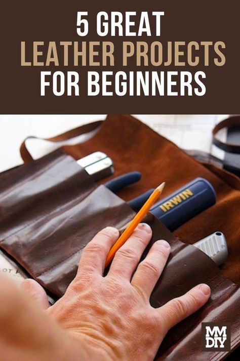 5 Great Leather Projects for Beginners Diy Leather Working, Handmade Leather Work, Diy Cookbook, Leather Working Projects, Awesome Woodworking Ideas, Leather Working Patterns, Diy Leather Projects, Leather Craft Projects, Diy Leather Bag