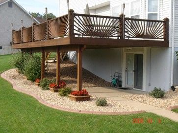 under deck landscaping | 39,056 Under the deck landscaping Home Design Photos Tall Decks, Under Deck Landscaping, Patio Under Decks, Deck Landscaping, Under Deck, Deck Decor, Building A Porch, Under Decks, Desain Lanskap