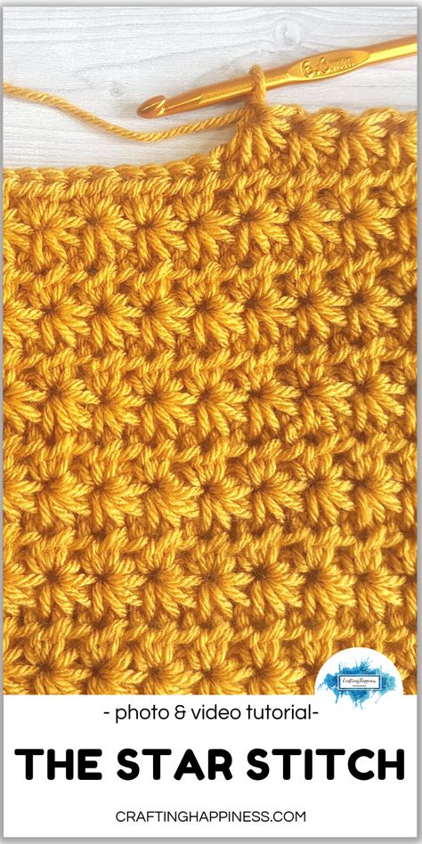 Star Stitch Crochet, Projek Mengait, Crochet Star Stitch, Crochet Stitches For Blankets, Crochet Stitches Free, Mode Crochet, Easy Crochet Stitches, Crochet Stars, Crochet Stitches Video