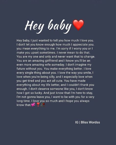 hay baby, how much i love you Love Letter Paragraph For Him, Birthday Note For Love, I Love Quotes For Girlfriend, I Have The Best Girlfriend Quotes, Love Quotes To Send To Your Girlfriend, Letters For Her Romantic, Birthday Lines For Girlfriend, Birthday Love Quotes For Girlfriend, Girlfriend Cute Quotes