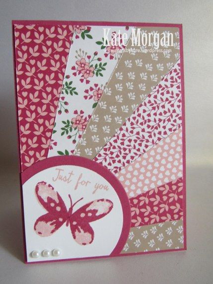 Sunburst Corner – Kate Morgan, Independent Stampin Up!® Demonstrator Rowville, Victoria, Australia Sunburst Cards, Patchwork Cards, Valentines Day Cards Handmade, Scrappy Cards, Patchwork Quilting, Birthday Cards Diy, Stamping Up Cards, Card Patterns, Paper Crafts Cards