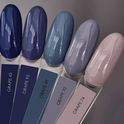 Different Nail Color Ideas, Nails Only One Color, Unique Nail Color Ideas, Winter Color Nails Gel, Gel Nails Color Ideas, Dark Blue Nail Designs Ideas, Blue Nail Ideas 2024, Nails Inspiration One Color, Dark Nails With Design