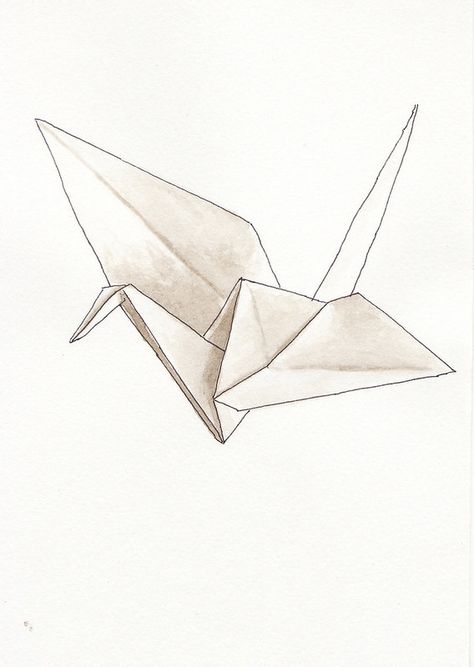 crane | heystags | Flickr Origami Drawing, Crane Drawing, Crane Dance, Simple Origami, Origami Tutorial Easy, Origami Paper Crane, Dollar Origami, Origami Artist, Dollar Bill Origami