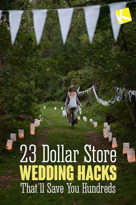 22 Dollar Store Wedding Hacks That'll Save You Hundreds - The Krazy Coupon Lady Dollar Store Wedding, Wedding Freebies, Dollar Tree Wedding, Wedding Hacks, Frugal Wedding, Boda Diy, Yard Wedding, Wedding Costs, Outdoor Wedding Decorations