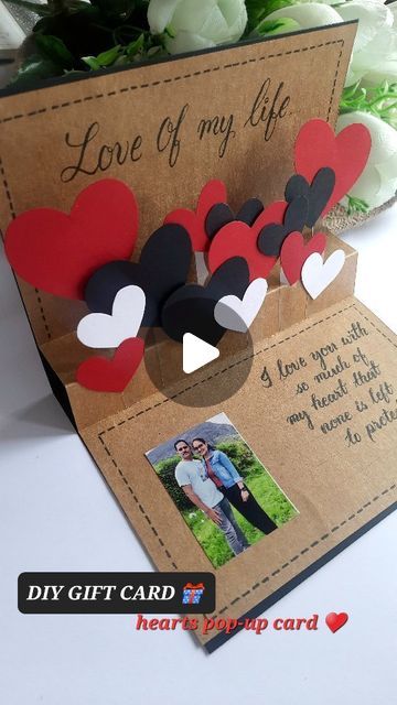 Pop Up Card Heart, Heart Pop Up Card Diy, Pop Up Anniversary Cards Diy, Chanyeol Stay With Me, Pop Up Cards Diy, Diy Pop Up Card, Handmade Invitation Cards, Heart Pop Up Card, Diy Anniversary Cards