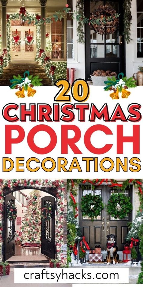 Christmas Decorating Ideas, Natal, Christmas Porch Decorating Ideas, Christmas Porch Decorations, Paradise Decor, Frosted Christmas Tree, Outside Christmas Decorations, Porch Decorations, Porch Decorating Ideas