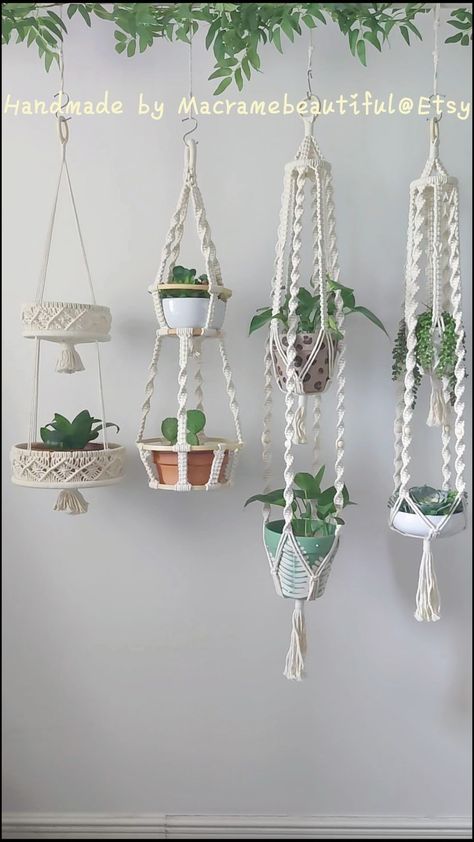 Indoor Plant Hangers, Macrame Plant Hanger Tutorial, Macrame Plant Hanger Patterns, Macrame Hanging Planter, Macrame Home Decor, Diy Macrame Plant Hanger, Hanger Diy, Hanging Plants Indoor, Diy Plant Hanger