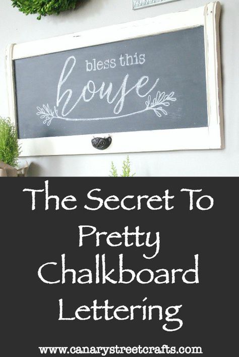 Easy step by step instructions for creating gorgeous chalkboard lettering. https://canarystreetcrafts.com/ Lettering For Chalkboard Signs, Blackboard Fonts Lettering, How To Do Chalkboard Lettering, Florist Chalkboard Ideas, Chalkboard Christmas Signs, January Chalkboard Art, February Chalkboard Ideas, Kitchen Chalkboard Quotes, Christmas Chalkboard Signs