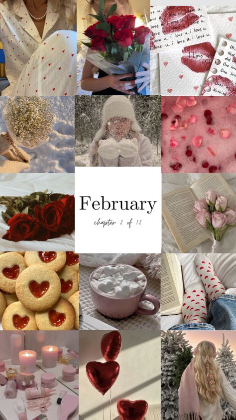 Winter Wallpaper, roses, cookies, flowers and snow, cute pajama, relaxing bath, girl in snow, pink Wallpaper Aesthetic February, February Collage, February Wallpaper Aesthetic, February Vision Board, Valentine Wallpaper Aesthetic, February Background, Aesthetic February, Wallpaper February, February Aesthetic