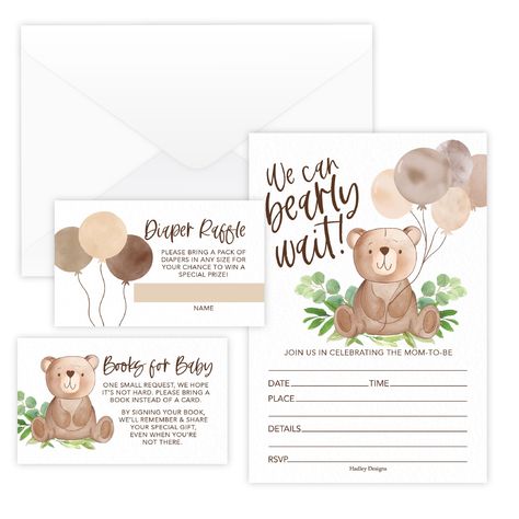 PRICES MAY VARY. If You’re Looking To Set The Tone For An Unforgettable Baby Shower; Then you need these baby shower invitations for boy and girls; While other baby shower invites for girl and boys are made overseas, our baby boy/baby girl shower invitations are USA made Get Compliments From Every Guest; You'll receive 15 baby shower invitation cards (4x6") with envelopes, plus 15 diaper raffle tickets and 15 book request cards (2x3.5"); Impress guests with these baby invitations gender neutral Boy Baby Shower Invites, Bear Baby Shower Invitations, Girl Baby Shower Invitations, Teddy Bear Baby Shower Invitations, Baby Girl Baby Shower, Teddy Bear Girl, Bear Girl, Baby Shower Invites, Boy Baby Shower