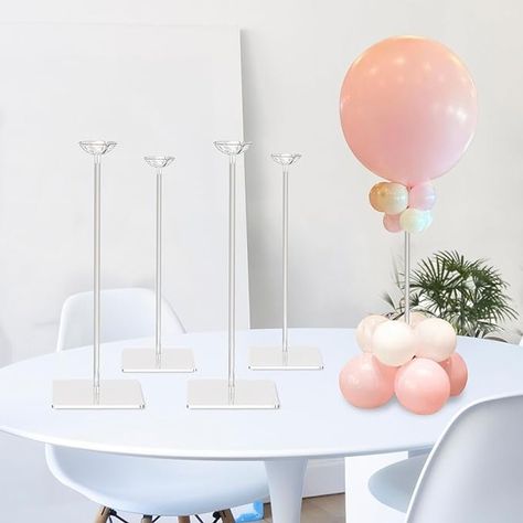 Amazon.com: TEKXYZ 15.75 Inch Height Clear Acrylic Balloon Stand for Table Centerpiece Decoration, Set of 4 : Home & Kitchen Balloon Bouquet Centerpiece, Corporate Event Centerpieces, Elegant Table Centerpieces, Balloon Table Centerpieces, Stand For Table, Sweet 16 Candelabra, Simple Table Decorations, Balloon Stand, Balloon Tower