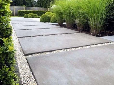 Ideas Concrete Walkway Front Yard Walkway, Moderne Have, Arsitektur Art Deco, Outdoor Pathways, Walkway Landscaping, Pathway Landscaping, Outdoor Walkway, Concrete Walkway, Outdoor Path