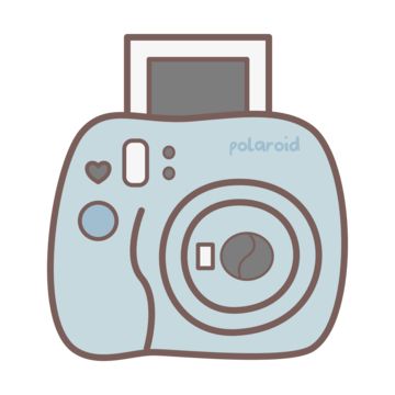 Poloroid Camera Drawing Simple, Cute Digital Doodles, Cartoon Camera Drawing, Polaroid Cute Drawing, Polaroid Camera Clipart, Polaroid Illustration Art, Camera Flash Drawing, Camera Simple Drawing, Camara Drawings