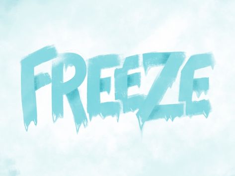 Freeze Logo - Wordmark winter snow frozen texture blue cold ice freeze type typography procreate Logos, Ice Typography, Winter Graphic Design, Winter Typography, Snow Typography, Ice Font, Typography Procreate, Texture Typography, Frozen Font