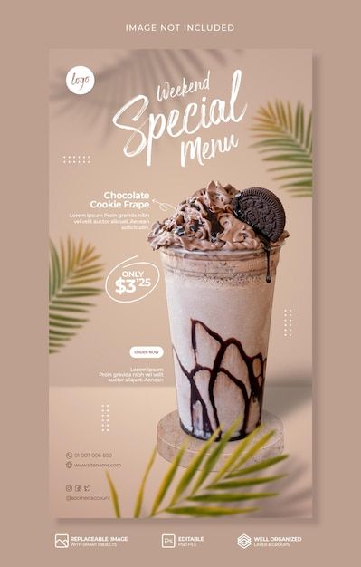 Starbucks Promotion Design, Starbucks Banner Design, Promotion Template Design, Milkshake Menu Design, Drink Promotion Design, Milkshake Poster Design, Instagram Story Promotion Design, Drink Banner Design, Special Menu Design