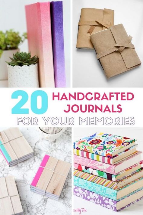 Learn how to make a journal with these 20 handcrafted journals to record your precious memories. Each unique journal includes a step by step tutorial. #uniquejournal #howtomakeajournal #handmadejournal #easycraft Smash Journal How To Make A, How To Make Journal Books, Diy Journal Book How To Make, Journal Making Bookbinding, How To Make Your Own Journal Diy Ideas, Making A Journal Book, How To Make A Journal Diy, Journal Diy How To Make Your Own, Homemade Journal Diy