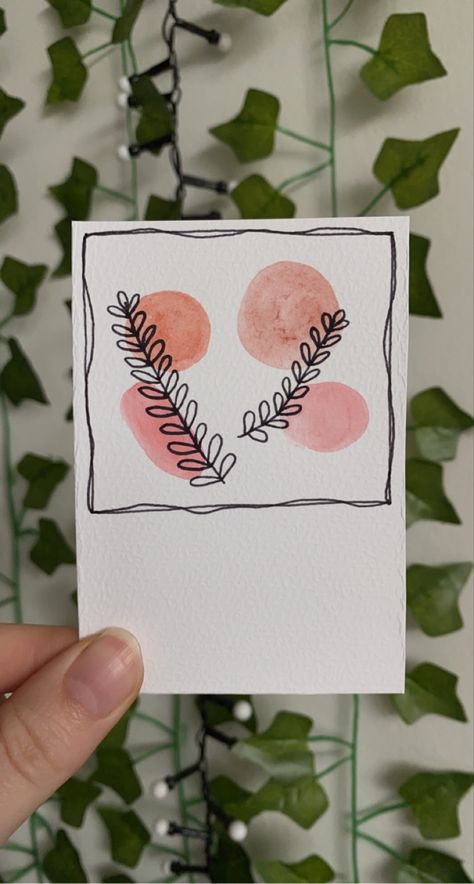 Polaroid, drawing, watercolour, boho, bohemian, aesthetic Polaroid Picture Drawing, Poloroid Pictures Ideas, Polaroid Drawing, Handmade Bookmarks Diy, Picture Drawing, Polaroid Picture, Bond Paper Design, Paper Art Design, Cute Easy Doodles