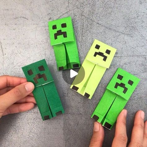 Origami Minecraft, Minecraft Love, Love Minecraft, Minecraft Birthday, Origami Easy, August 17, Something Different, Creepers, Easy Crafts