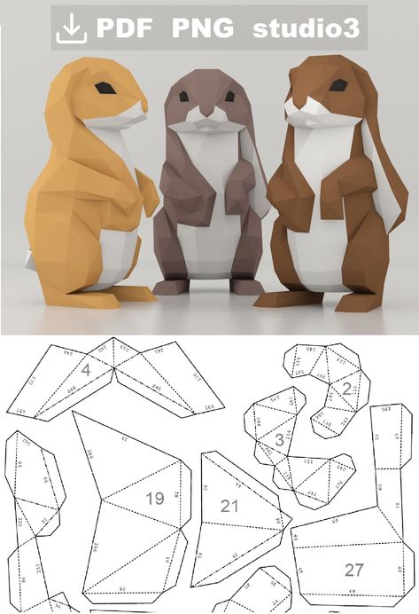 none 3d Rabbit Craft, Paper Sculpture Template, 3d Papercraft Free Printable, Papercraft Templates Free Downloads, 3d Paper Art Templates Free Printable, 3d Paper Crafts Templates Free Printable, Foldable Paper Crafts, Free 3d Papercraft Templates, 3d Paper Crafts Templates