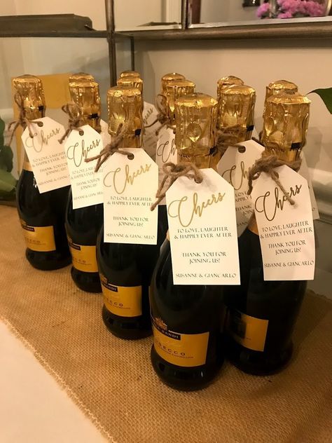 Marriage Milestones, Nye Theme, Champagne Wedding Favors, Wine Favors, Calligraphy Gift Tags, Happily Ever After Wedding, Ever After Wedding, Anniversary Favors, Engagement Party Favors