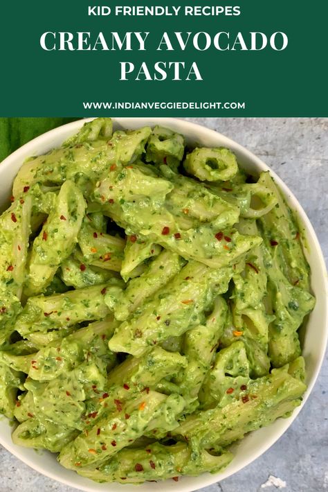 Avocado Recipes Pasta, Sandwich Recipes Indian, Creamy Avocado Pasta, Spinach Avocado, Indian Rice Recipes, Avocado Pasta, Veggie Pasta, Veggie Delight, Deilig Mat