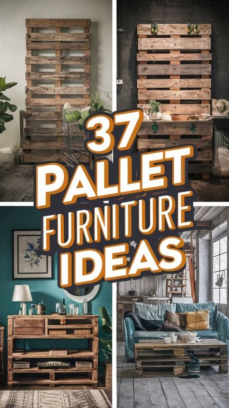 Transform any space with 37 unbelievable pallet furniture ideas! Find inspiration for both your indoor and outdoor living areas. Create cozy reading nooks, stylish patio furniture, and more with repurposed pallets! Quick Pallet Projects Easy Diy, Projects Out Of Pallet Wood, Indoor Pallet Ideas, How To Make Pallet Furniture, Diy Outdoor Pallet Furniture, Pallet Chairs Outdoor Diy, Pallet Table Indoor, Repurpose Pallets Diy Ideas, Old Pallet Ideas