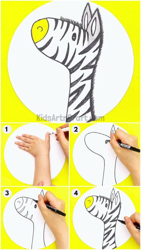 Easy Jungle Animal Crafts, Hand Trace Art, Zebra Crafts For Toddlers, Zebra Art For Kids, Zebra Crafts Preschool, Zebra Crafts For Kids, Zebra Handprint, Jungle Animals Crafts, Zebra Drawing Easy