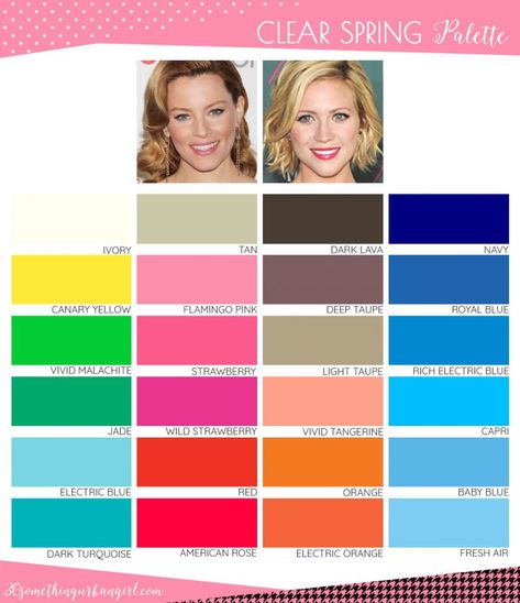 Best colors for Clear Spring seasonal color women; Clear Spring color palette Balayage, Spring Season Color Palette, True Spring Outfits, Clear Spring Palette, True Spring Color Palette, Light Spring Color Palette, True Spring Colors, Mata Air, Light Spring Colors