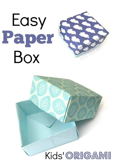 How to make a Paper Box - This Gift Box DIY is a great tutorial for anyone wanting to make a simple and easy paper box. Paper Box Tutorial, Origami Kutu, Easy Origami For Kids, Vika Papper, Paper Box Diy, Presente Diy, Kids Origami, Candles Ideas, Folding Origami