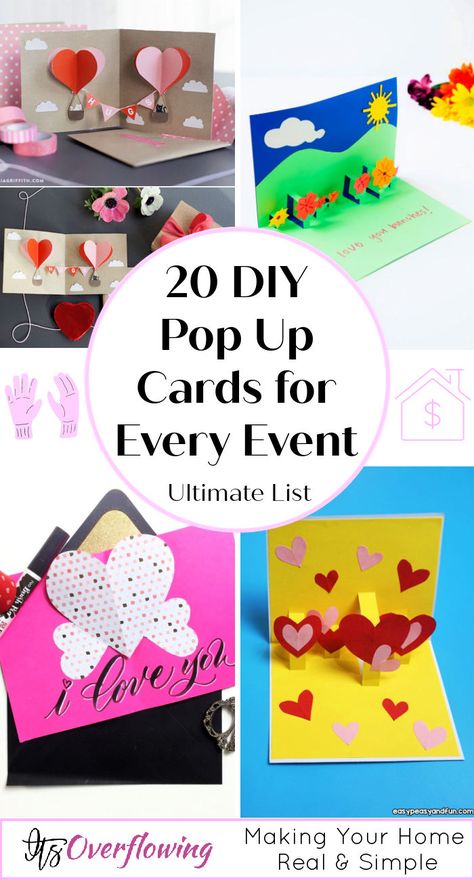 20 Easy DIY Pop Up Cards Tutorial for Every Event - how to make a pop up card 3d Cards Diy, Pop Up Valentine Cards, Diy Pop Up Book, Cards Diy Easy, Birthday Card Pop Up, Paper Apple, Pop Out Cards, Diy Pop Up Cards, Pop Up Invitation