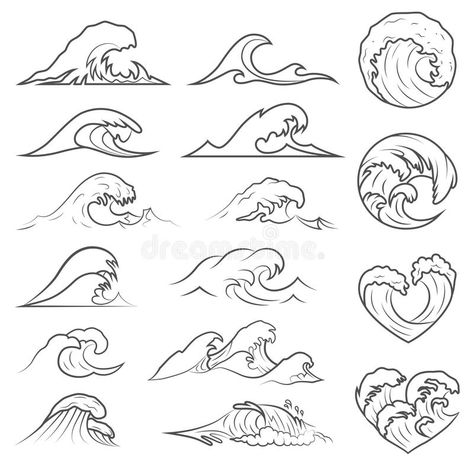 Ocean waves collection. Sea storm wave isolated. Waves, water elements set. Natu #Sponsored , #SPONSORED, #SPONSORED, #collection, #Ocean, #waves, #Sea Zee Tattoo, Zwilling Tattoo, Tato Maori, Simbolos Tattoo, Wave Tattoo Design, Wave Drawing, Sea Storm, Sea Tattoo, Water Tattoo