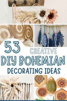 Unique hippie home decor ideas. There are so many bohemian style ideas that are also upcycle decor in this post. From boho wall decor made from thrift store junk to decorating a bohemian bedroom, you'll find so many easy and fun DIY bohemian decorating ideas here. Decorate your interior and outdoor space with these diy boho decor ideas. Boho Thrift Store Finds, Boho Dollar Store Diy, Cheap Boho Decor Ideas, Boho Diy Crafts, Boho Diy Decor, Diy Home Decor Boho, Boho Decor Diy Bohemian Homes, Bohemian Decorating Ideas, Diy Boho Home Decor