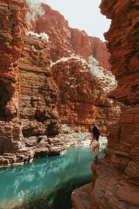 australia bucket list, karijini national park Nature Bucket List, Karijini National Park Australia, Karijini National Park, Bucket List Locations, Travelling Around Australia, Australia Waterfalls, Australia Places To Visit, Hiking List, Western Australia Road Trip