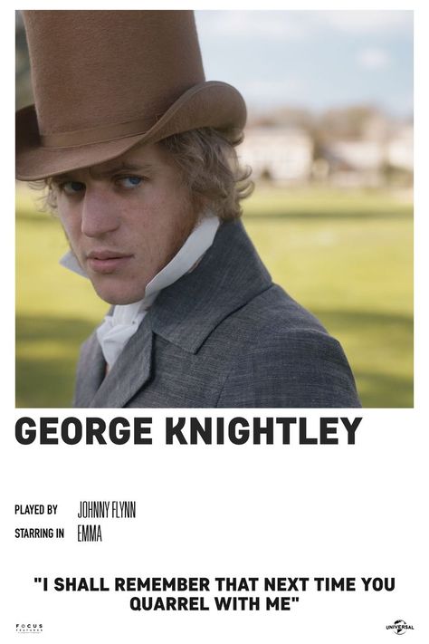 George Knightley Minimal Polaroid Emma Movie Poster- Johnny Flynn, Anya Taylor-Joy Film Posters, Books, George Knightley, Emma Movie, Johnny Flynn, Anya Taylor Joy, Film, Movie Posters