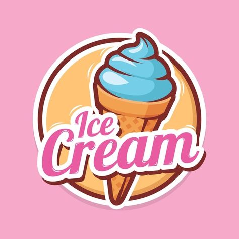 Ice cream logo design illustration | Premium Vector #Freepik #vector #food #cartoon #chocolate #milk Ice Cream Logo Design, Logo Ice Cream, Cookie Monster Ice Cream, Big Ice Cream, Draw Ice Cream, Dessert Logo, Bakery Sweets, Organic Ice Cream, Ice Cream Wallpaper