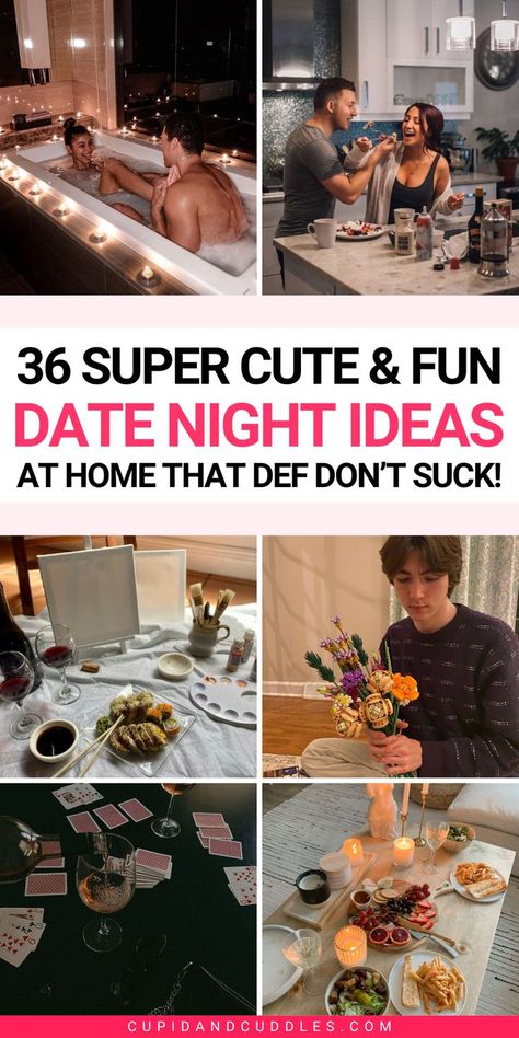 Spice things up with these 36 ridiculously rad date-night inspo for couples wanting to stay home! Bored of the usual dinner-and-a-movie routine? Switch gears and reignite the romance without stepping foot outside your door! Stay In Date Night Ideas, Cute Date Night Ideas, Romantic Home Dates, Date Night Ideas At Home Romantic, Cheap Date Night Ideas, Date Night Ideas At Home, Fun Date Night Ideas, At Home Date Night Ideas, Date Night Ideas For Married Couples