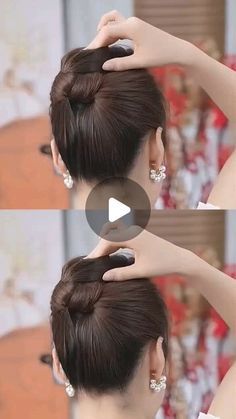 Hair Bun Hairstyles For Wedding, Bun Hair Do For Wedding, Short Hair Buns Shoulder Length, Up Hair Do Styles, Diy Bun Maker For Hair, How To Make A Hair Bun, Hair In Bun Styles, Hair Comb Hairstyles Casual, Hairstyles Thinner Hair