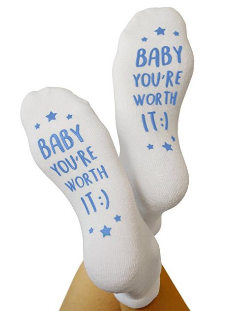 Kindred Bravely Labor and Delivery Inspirational Fun Non Skid Push Socks for Maternity - "Baby You're Worth It!" Hospital Bag Labor, Mommy Hospital Bag, Labor Hospital Bag, Hospital Bag Essentials, Maternity Lingerie, Labor Delivery, Baby Shower Table, Labor And Delivery, Preparing For Baby