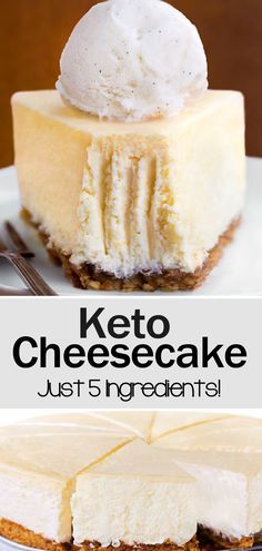 How to make a homemade keto cheesecake that's low carb and sugar free, with a no bake option #keto #ketorecipes #ketodesserts #cheesecake #nobake #sugarfree #ketoideas #ketocake #lowcarb #ketocheesecake #sugarfreecake #cake #creamcheese Dessert Recipes, Cheesecake Recipes, Keto Desert Recipes, Keto Cheesecake, Creamy Cheesecake, Cheesecake Recipe, Desert Recipes, Vanilla Cake, Keto Diet