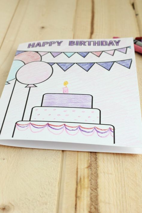 Birthday Drawings, Happy Birthday Drawings, Happy Birthday Card Design, Happy Birthday Cards Printable, Happy Birthday Printable, Birthday Coloring Pages, Birthday Card Drawing, Homemade Birthday, Simple Birthday Cards