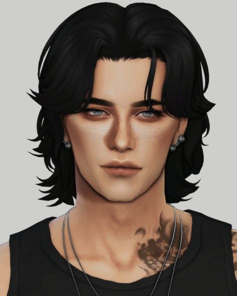 Cc Male Hair Sims 4, Sims 4 Men Hair Alpha, Sims 4 Sims Characters Male, Sims 4 Male Mullet Cc, Sims 4 Cc Mullet Hair Male, Sims 4 Curly Mullet, The Sims Characters, Sims 4 Eye Presets Male, Sims 4 Male Character