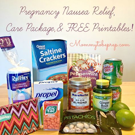 Pregnancy Nausea Relief, Care Package, & Free Printables! Read more at mommytobeprep.com Morning Sickness Gift Basket, Morning Sickness Care Package, Care Package For Pregnant Friend, Sick Care Package, Pregnancy Nausea Relief, Pregnancy Gift Basket, Pregnancy Care Package, Pregnancy Nausea, Pregnancy Morning Sickness