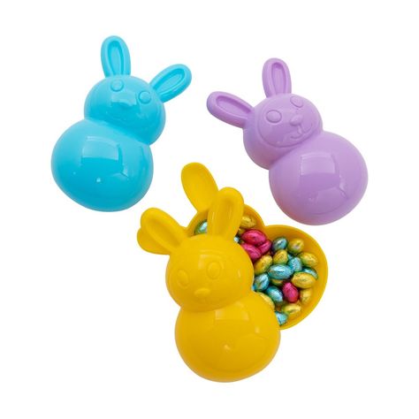 Look what the Easter bunny came across...huge, colorful Easter eggs that are shaped like bunnies! Fill these large eggs with gobs of candies, cash or small toys, hide them around the house or yard and watch as your little bunnies' faces light up with joy at their finds! Also great for Easter egg hunt prizes or Easter basket fillers. Plastic. 8" Easter Egg Hunt Prizes, Easter Egg Party, Bunny Party, Plastic Easter Eggs, Easter Basket Fillers, Small Toys, The Easter Bunny, Basket Fillers, Coloring Easter Eggs